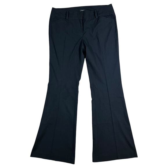 ANN TAYLOR Black Stretch Modern Mid-Rise Flare Dress Pants Business Work Size 8 - Picture 1 of 7